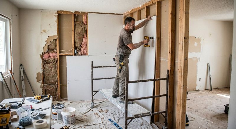 Garage Drywall Replacement in Denver County, CO